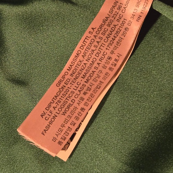 Massimo Dutti Green Bomber Jacket Drawstring Waist XS Casual‎ Coat - Picture 6 of 8